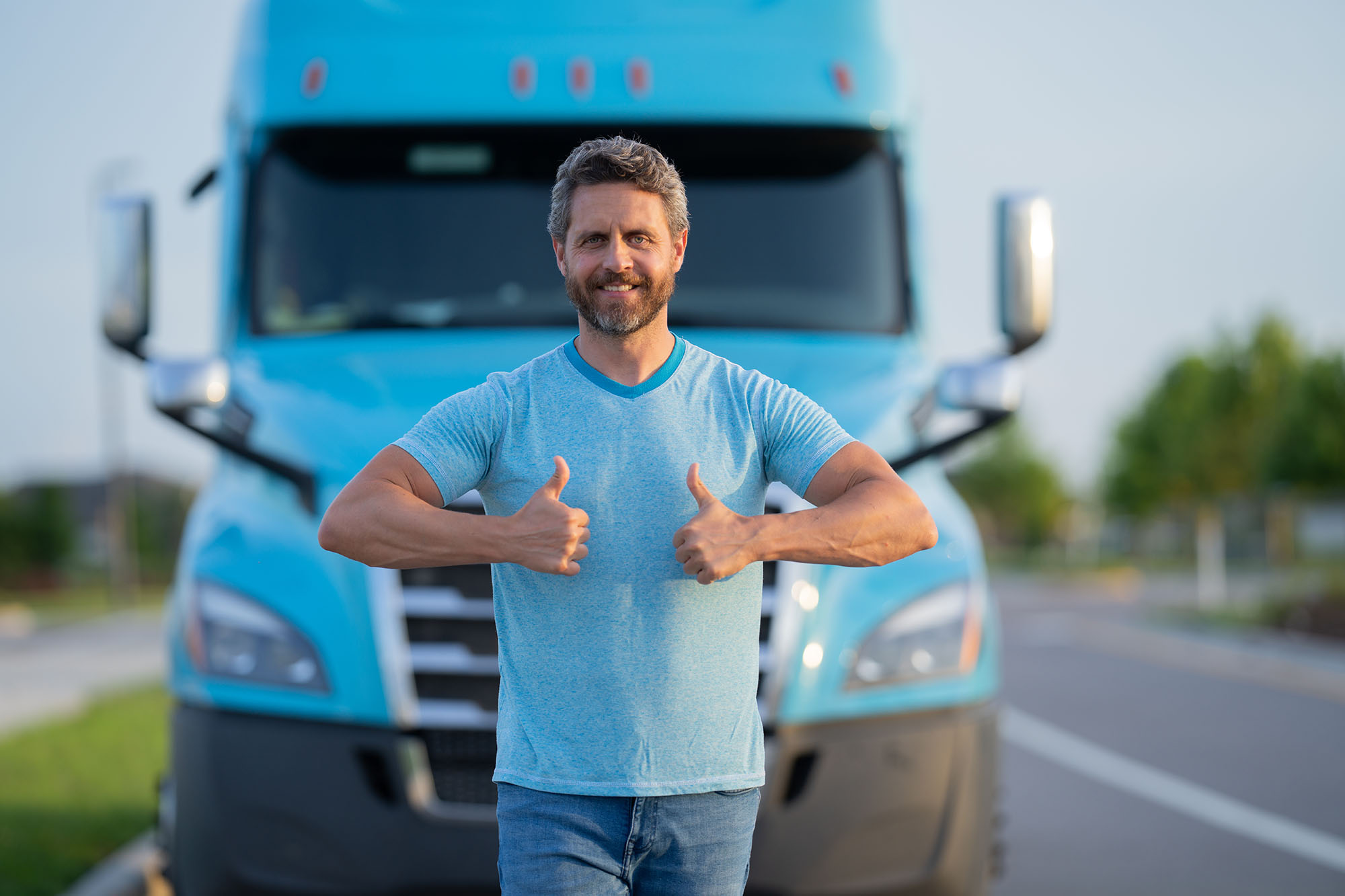 Pro Logistics Services Inc owner-operator standing next to semi-truck in Miami